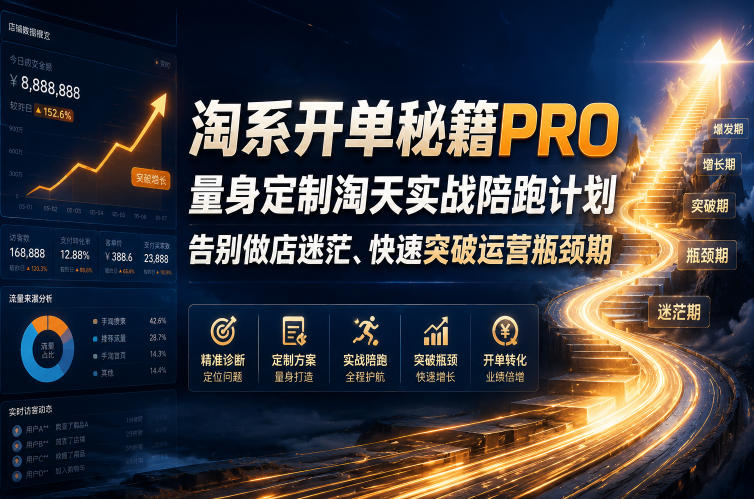 淘系开单秘籍PRO，量身定制淘天实战陪跑计划，告别做店迷茫、快速突破运营瓶颈期(更新260906)-萌芽网创副业资源站