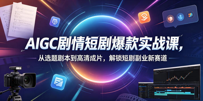 AIGC剧情短剧爆款实战课，从选题剧本到高清成片，解锁短剧副业新赛道(更新0906)-萌芽网创副业资源站
