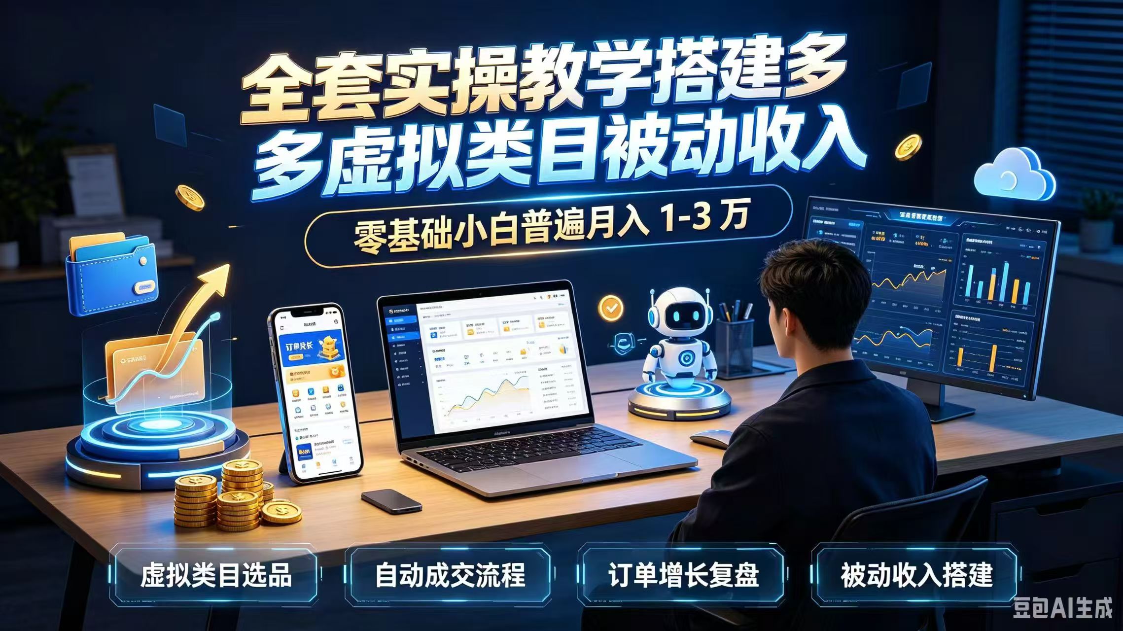 全套实操教学搭建多多虚拟类目被动收入，零基础小白普遍月入 1-3 万-萌芽网创副业资源站