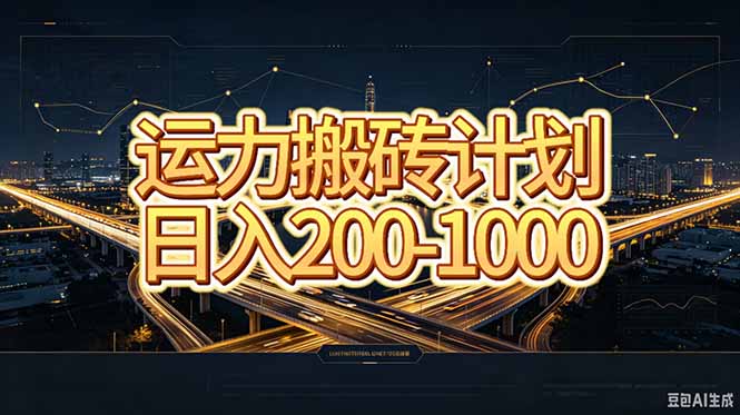 运力搬砖，风口项目。当日收益稳定200-1000。 每天仅需一小时，新人轻松上手。-萌芽网创副业资源站