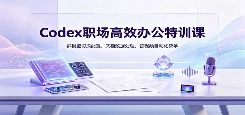 Codex职场高效办公特训课：多模型切换配置，文档数据处理，音视频自动化教学-萌芽网创副业资源站
