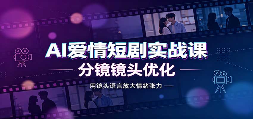 AI爱情短剧实战课:故事剧本创作,分镜镜头优化,智能体提示词-萌芽网创副业资源站