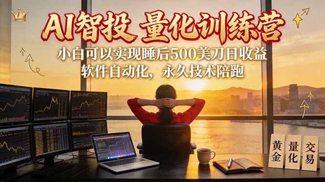 AI智投EA量化训练营【第三期】,多策略智投+防爆技术+趋势分析 ,轻松上手,矩阵放大,长期稳定。-萌芽网创副业资源站