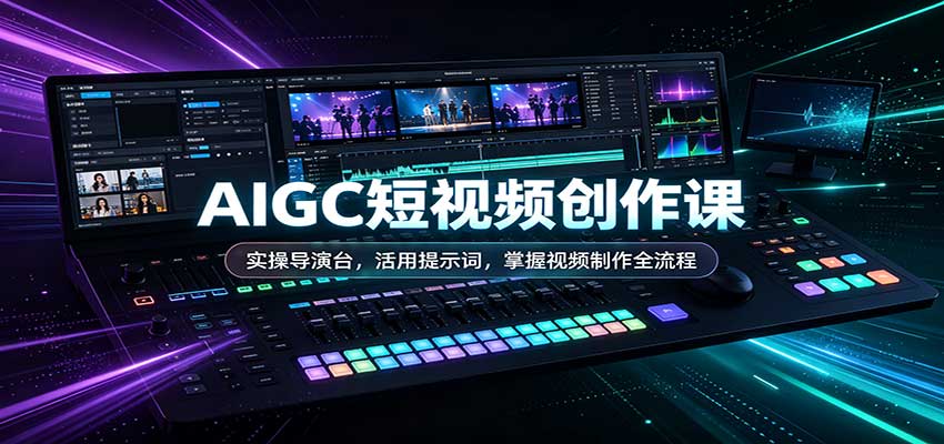 AIGC短视频创作课：实操导演台，活用提示词，掌握视频制作全流程-萌芽网创副业资源站