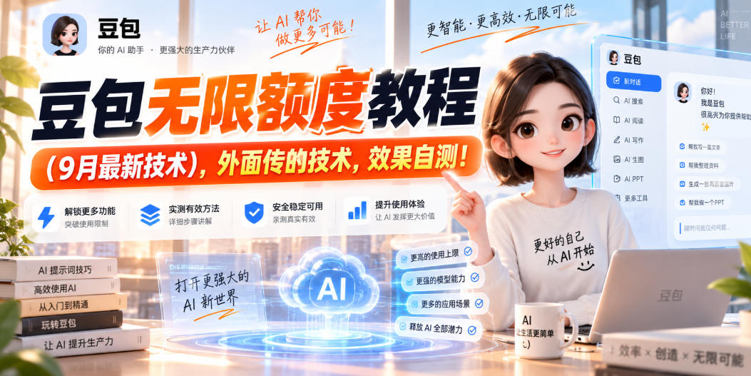 豆包无限额度教程(9月最新技术)，外面传的技术，效果自测！-萌芽网创副业资源站
