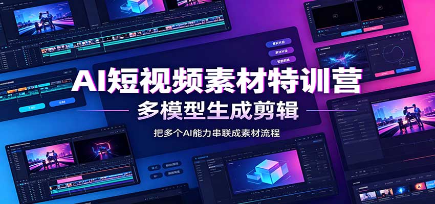 AI短视频素材特训营:Codex本地部署实操,多模型生成剪辑,爆量素材挖掘教学-萌芽网创副业资源站