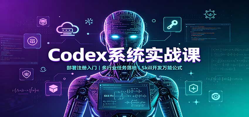 Codex系统实战课：部署注册入门，多行业任务落地，Skill开发万能公式-萌芽网创副业资源站