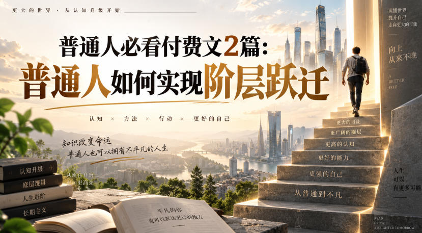 普通人必看付费文2篇：普通人如何实现阶层跃迁-萌芽网创副业资源站