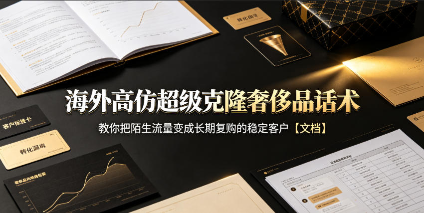 海外高仿超级克隆奢侈品话术,教你把陌生流量变成长期复购的稳定客户【文档】-萌芽网创副业资源站