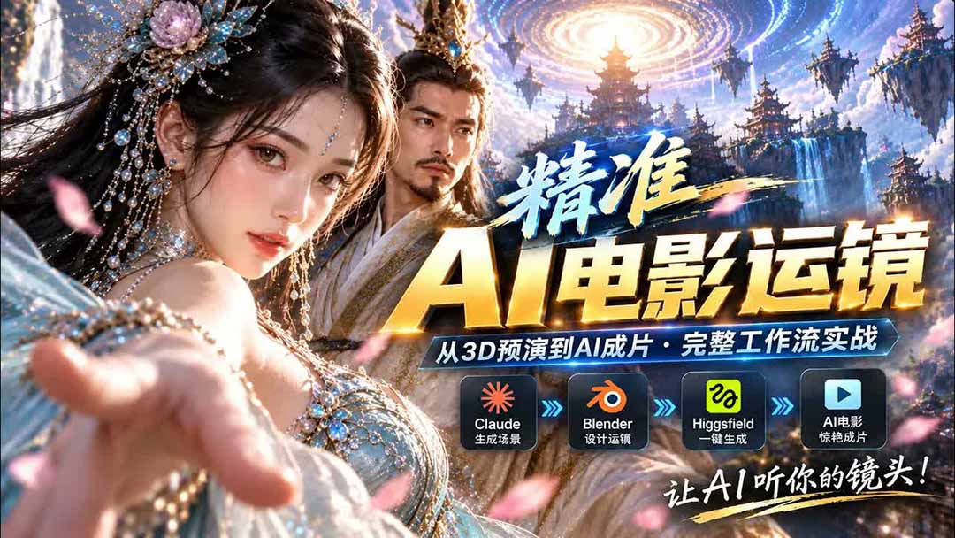 AI视频终于能精准运镜了!Claude + Blender + Higgsfield 免费插件实测-萌芽网创副业资源站