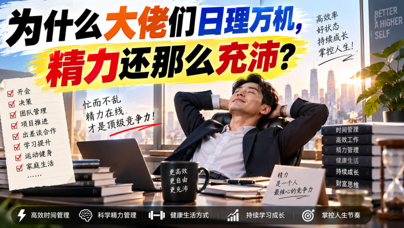 付费文章：为什么大佬们日理万机，精力还那么充沛？-萌芽网创副业资源站